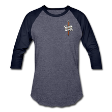Load image into Gallery viewer, Honor Roll Baseball T-Shirt - heather blue/navy