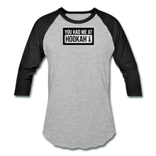 Load image into Gallery viewer, Hookah Baseball T-Shirt - heather gray/black