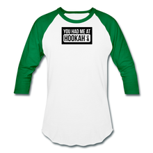 Load image into Gallery viewer, Hookah Baseball T-Shirt - white/kelly green