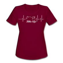 Load image into Gallery viewer, Women's Moisture Wicking Performance Bike Life T-Shirt - burgundy