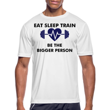 Load image into Gallery viewer, Eat Sleep Train Performance T-Shirt - white