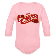 Load image into Gallery viewer, Say Less Long Sleeve Baby Bodysuit - light pink