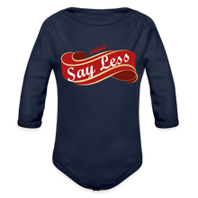 Load image into Gallery viewer, Say Less Long Sleeve Baby Bodysuit - dark navy