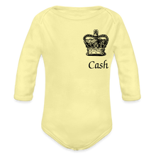 Load image into Gallery viewer, Cash is King Baby body suit - washed yellow