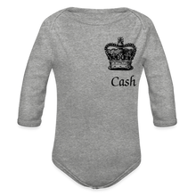 Load image into Gallery viewer, Cash is King Baby body suit - heather grey