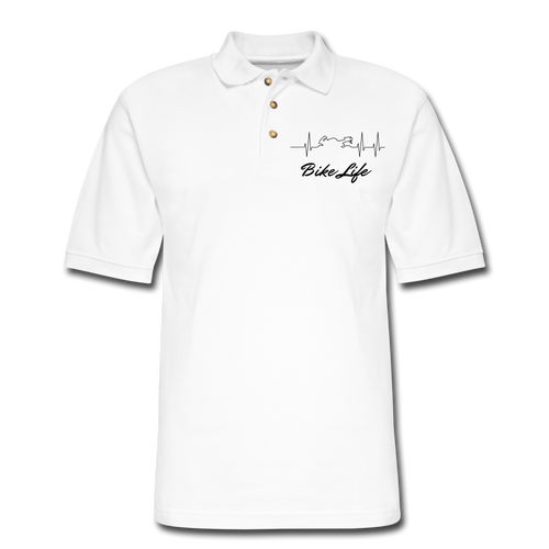 Men's Pique Bike Life Polo Shirt - white
