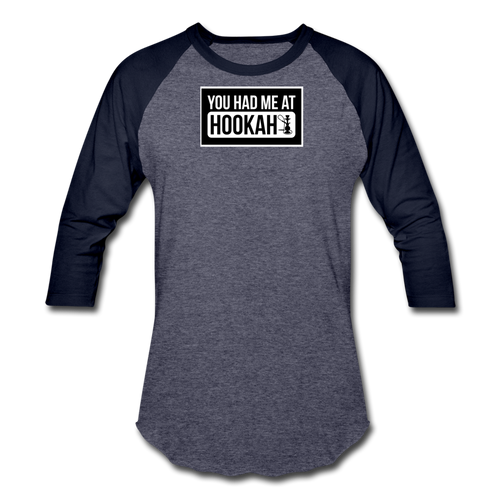 Hookah Baseball T-Shirt - heather blue/navy