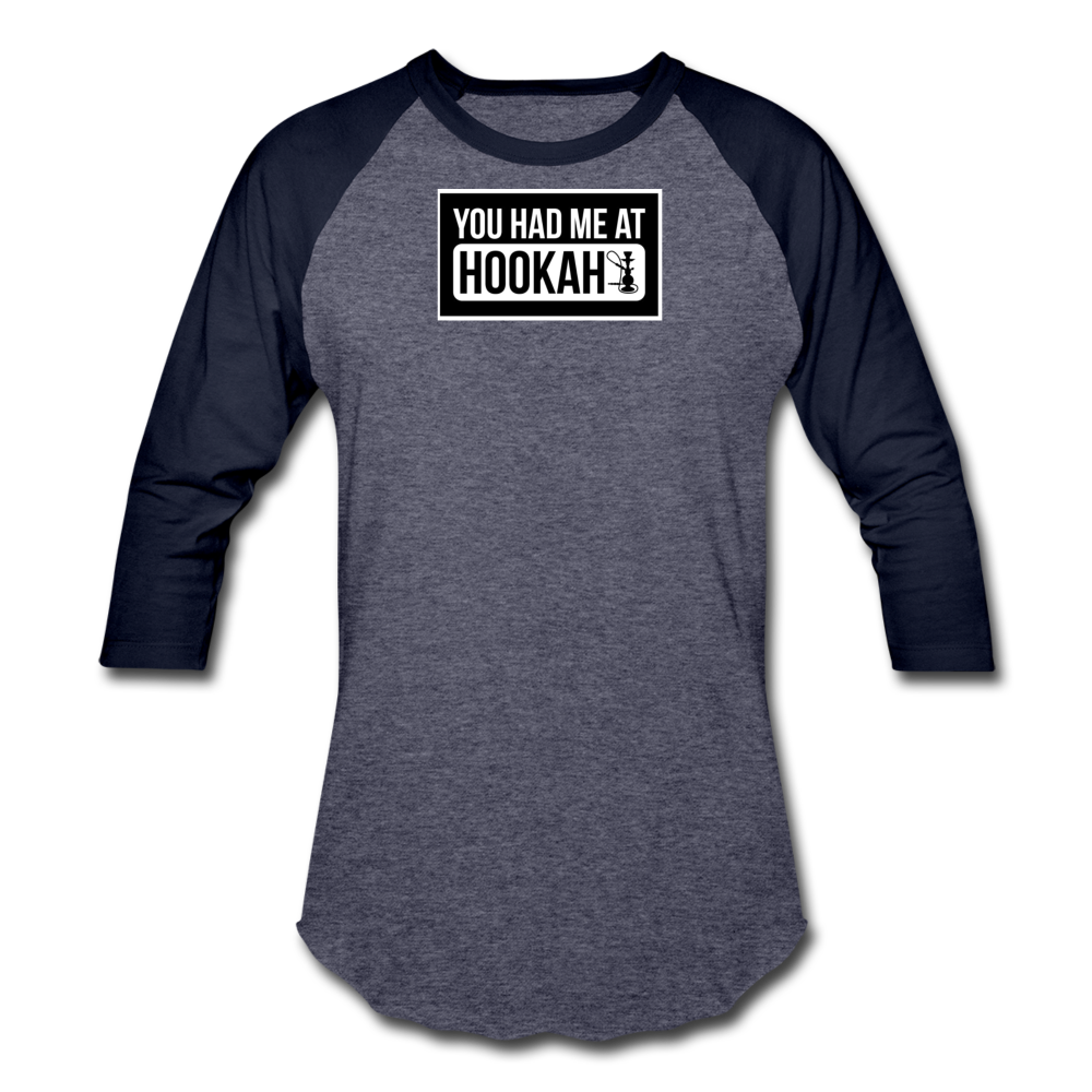 Hookah Baseball T-Shirt - heather blue/navy