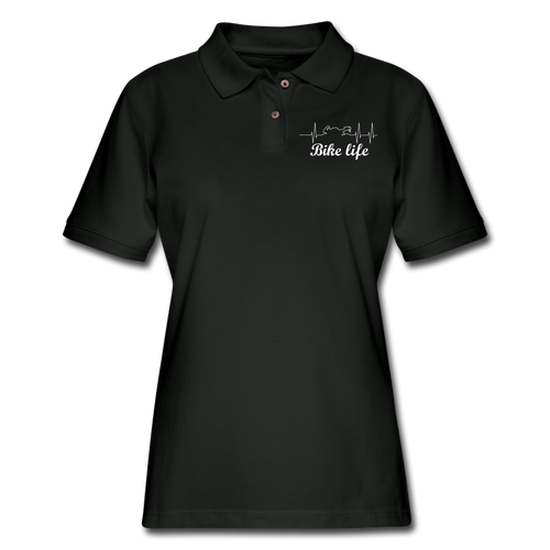 Women's Pique Polo Shirt - black