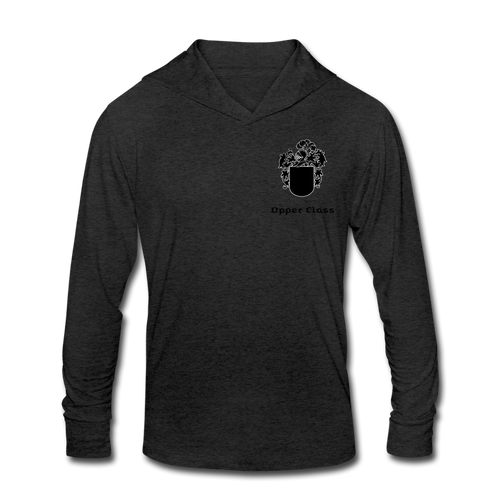 Unisex Tri-Blend Upper Class Hoodie Shirt - heather black