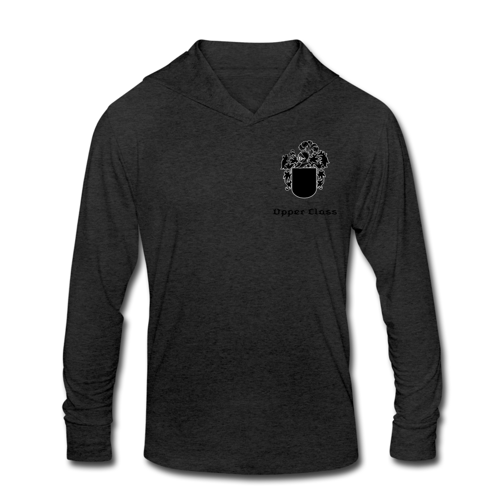 Unisex Tri-Blend Upper Class Hoodie Shirt - heather black