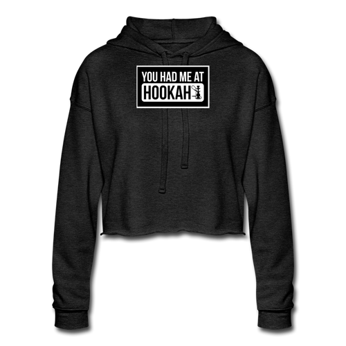 Women's Hookah Cropped Hoodie - deep heather