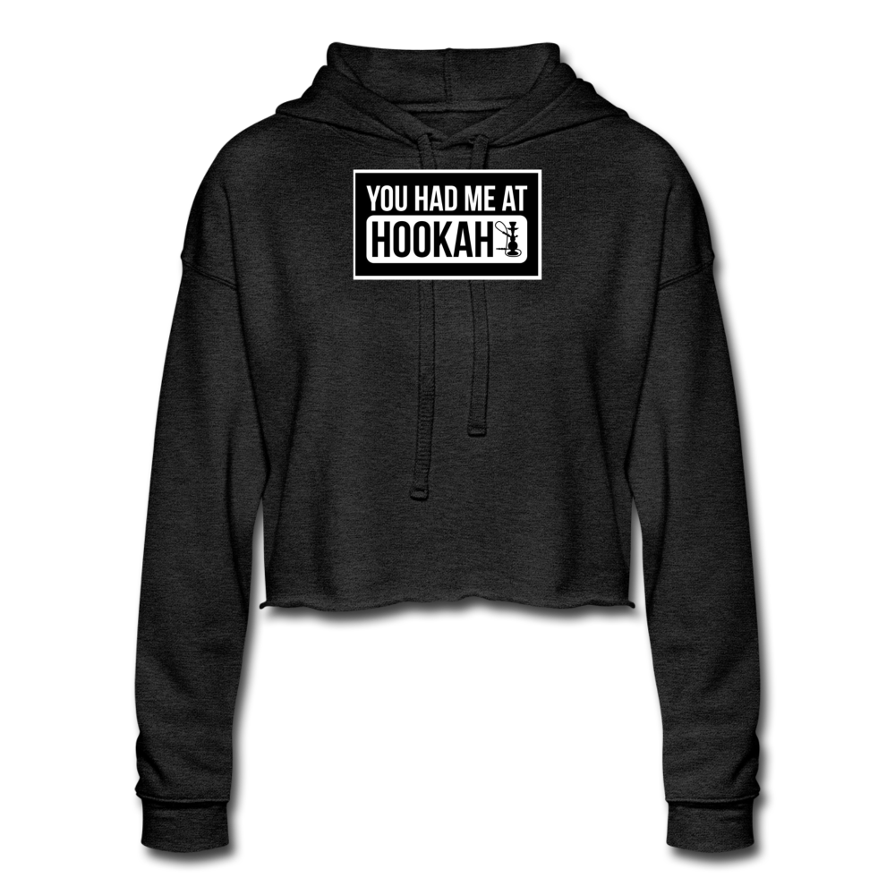 Women's Hookah Cropped Hoodie - deep heather