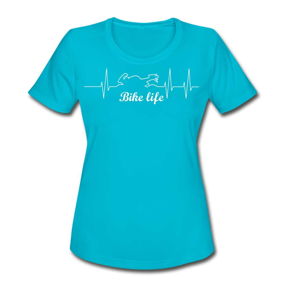 Women's Moisture Wicking Performance Bike Life T-Shirt - turquoise