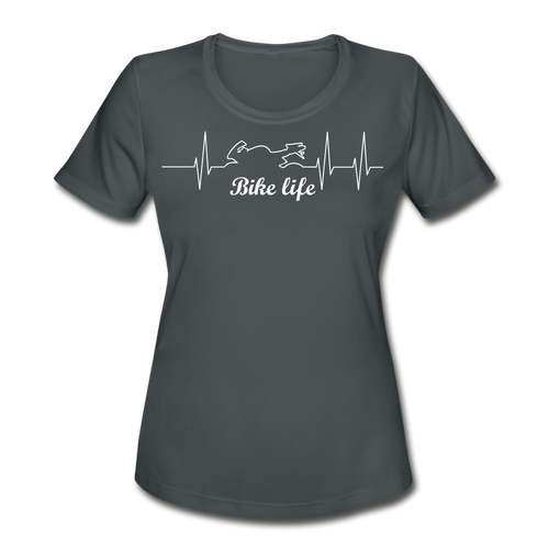 Women's Moisture Wicking Performance Bike Life T-Shirt - charcoal
