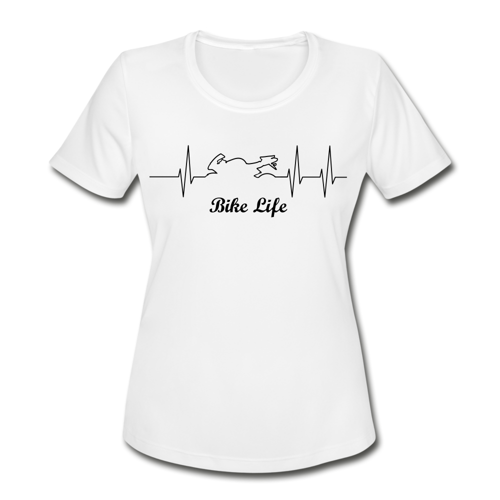 Women's Bike Life Moisture Wicking Performance T-Shirt - white