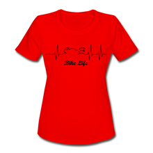 Load image into Gallery viewer, Women&#39;s Bike Life Moisture Wicking Performance T-Shirt - red
