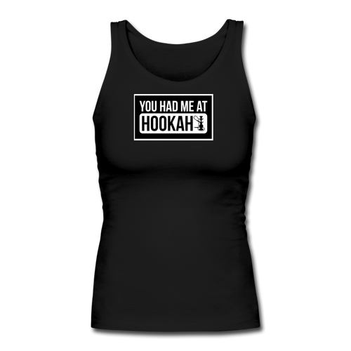 Women's Hookah Longer Length Fitted Tank - black