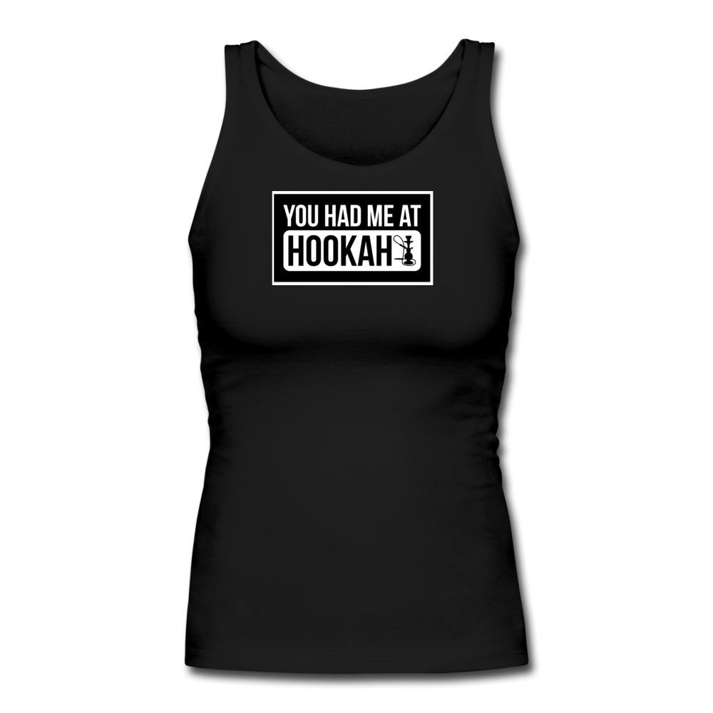 Women's Hookah Longer Length Fitted Tank - black