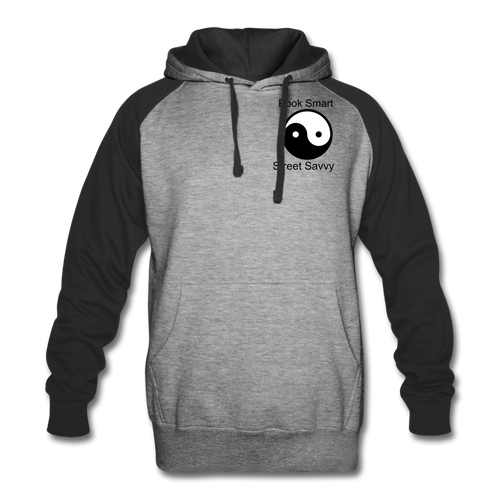 Book Smart Street Savvy  Hoodie - heather gray/black