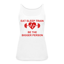 Load image into Gallery viewer, Eat Sleep Train Women’s Premium Tank Top - white
