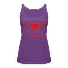 Load image into Gallery viewer, Eat Sleep Train Women’s Premium Tank Top - purple
