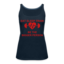 Load image into Gallery viewer, Eat Sleep Train Women’s Premium Tank Top - deep navy
