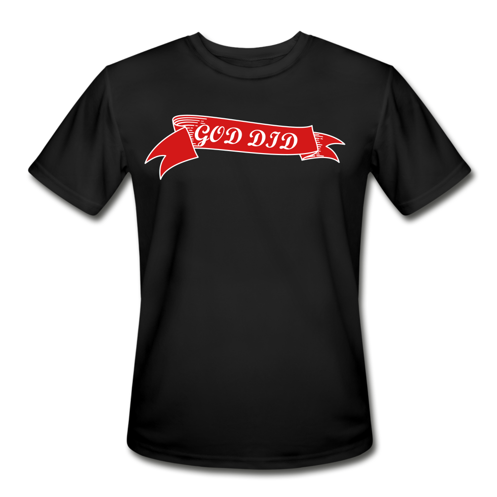 GOD DID Men’s Moisture Wicking Performance T-Shirt - black