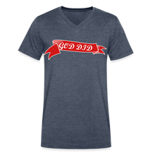 Load image into Gallery viewer, GOD DID Men&#39;s V-Neck T-Shirt - heather navy
