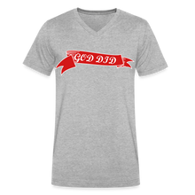 Load image into Gallery viewer, GOD DID Men&#39;s V-Neck T-Shirt - heather gray
