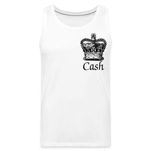 Men’s Premium Cash is King Tank - white